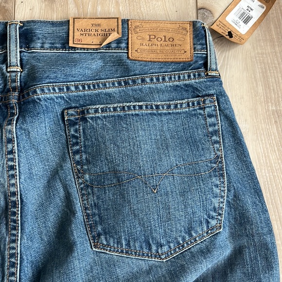 Polo Ralph Lauren Men’s The Varick Slim Straight Jean Size 36X34 NEW - Picture 6 of 7